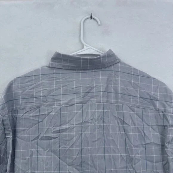 Faherty Movement Shirt Mens L Blue Plaid Windowpane Pima Cotton Button Down - Picture 9 of 9